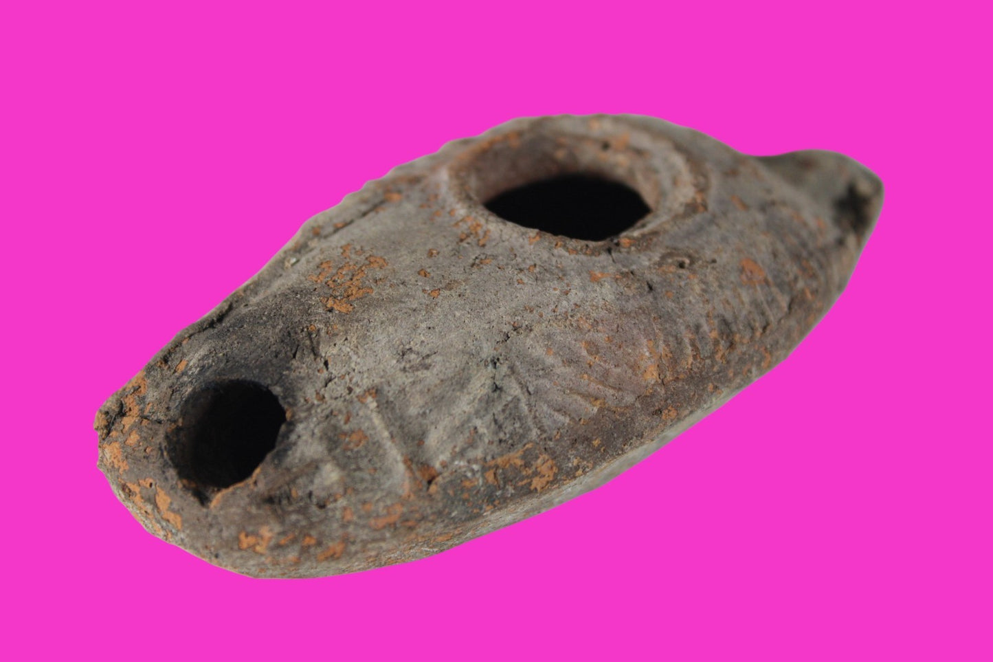 Oil Lamp Holy Land Ancient Artifact Jesus Christ Home Israel 300-600 AD COA 115