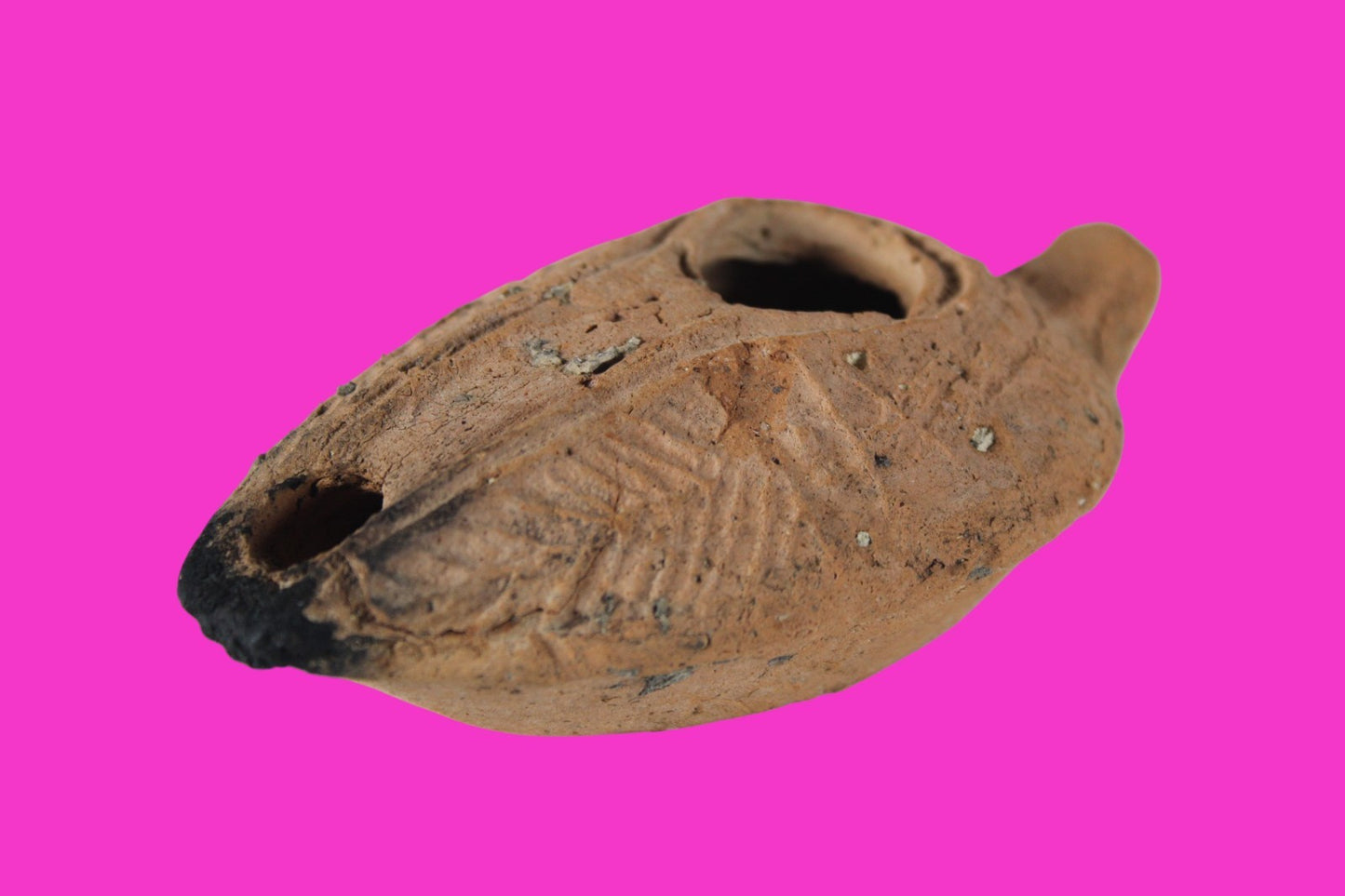 Oil Lamp Holy Land Ancient Artifact Jesus Christ Home Israel 300-600 AD COA 123