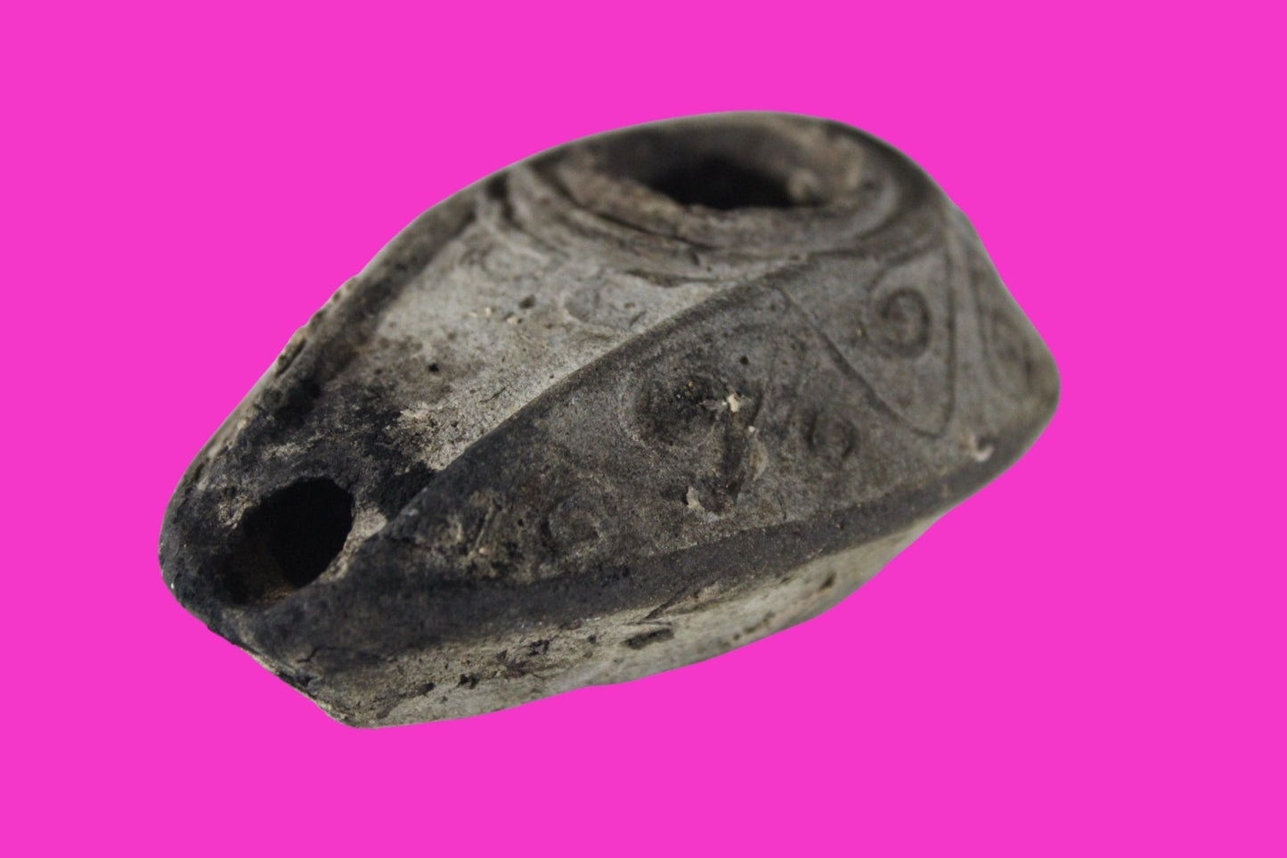 Oil Lamp Holy Land Ancient Artifact Jesus Christ Home Israel 300-600 AD COA 71