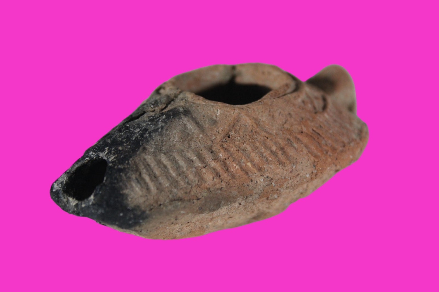 Oil Lamp Holy Land Ancient Artifact Jesus Christ Home Israel 300-600 AD COA 89