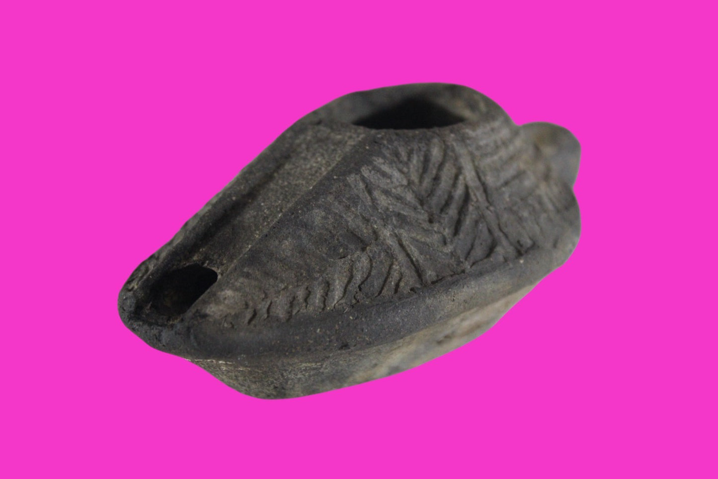 Oil Lamp Holy Land Ancient Artifact Jesus Christ Home Israel 300-600 AD COA 76