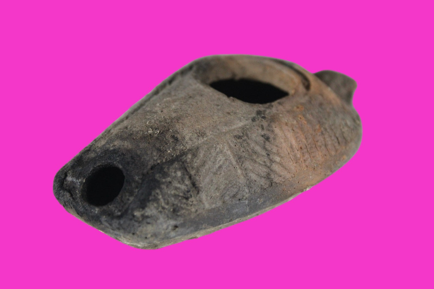 Oil Lamp Holy Land Ancient Artifact Jesus Christ Home Israel 300-600 AD COA 91