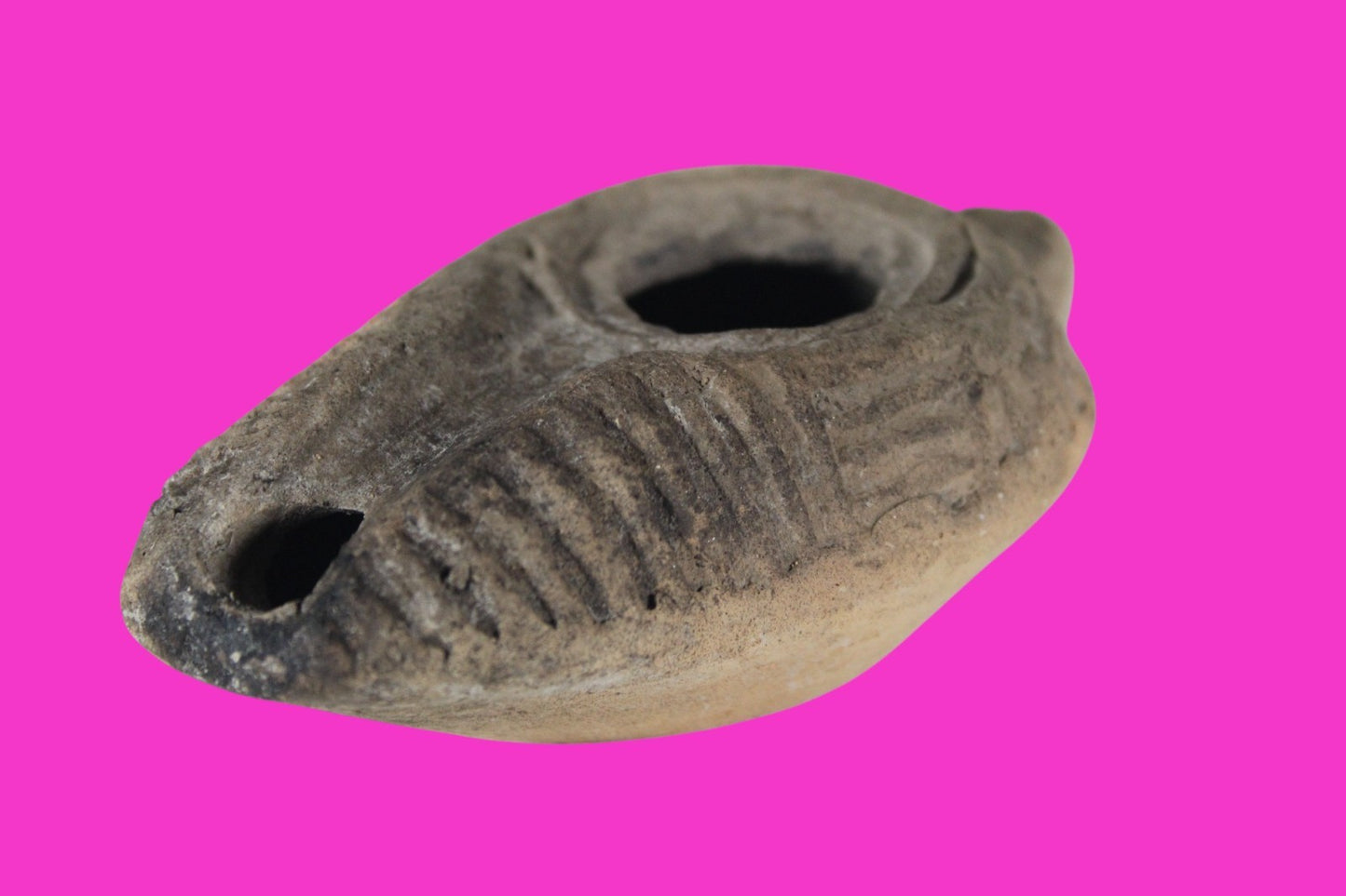 Oil Lamp Holy Land Ancient Artifact Jesus Christ Home Israel 300-600 AD COA 99