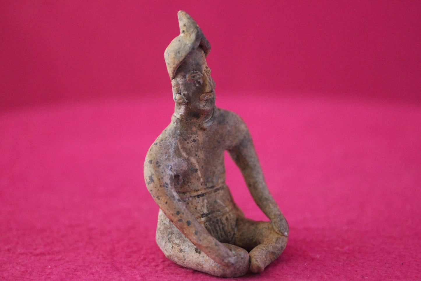 Authentic Pre Columbian Artifact Male Seated Tomb Figure Colima Mexico COA 192