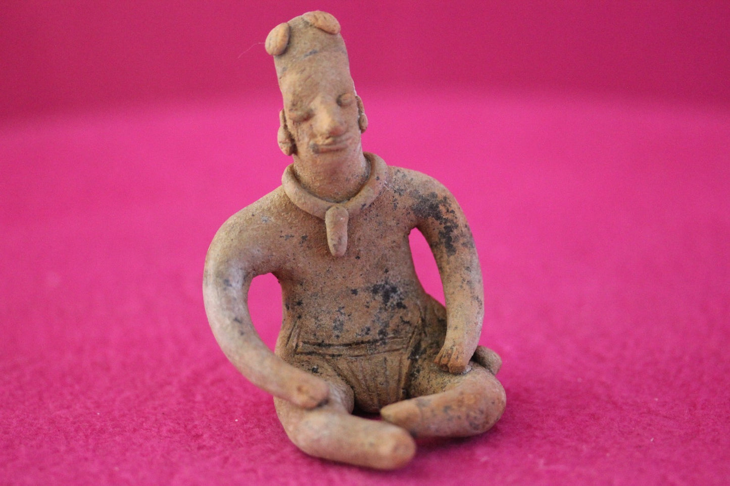 Authentic Pre Columbian Artifact Male Seated Tomb Figure Colima Mexico COA 191
