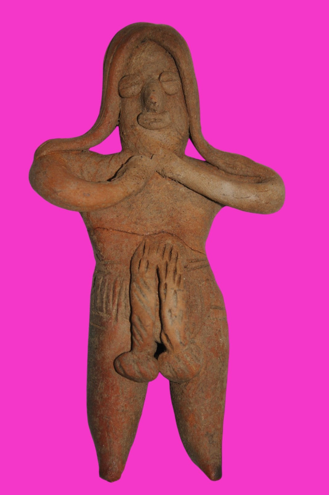 Authentic Pre Columbian Artifact Pretty Lady Tomb Figure Colima Mexico COA 13