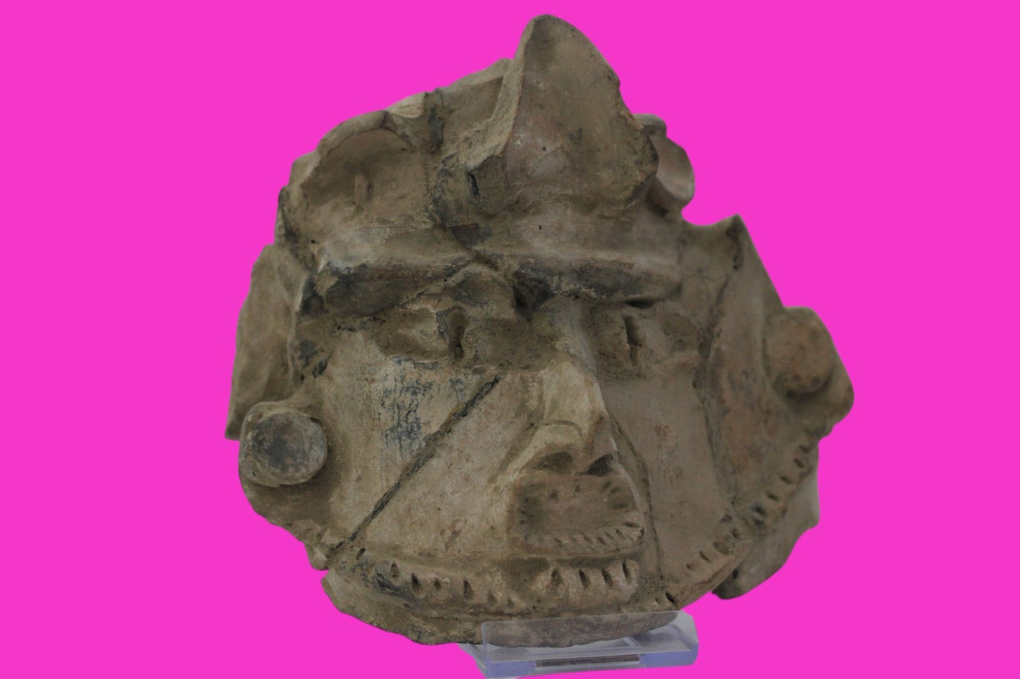 Pre Columbian Artifact Authentic Big Face Ornament Colima Mexico 200 BC COA J104