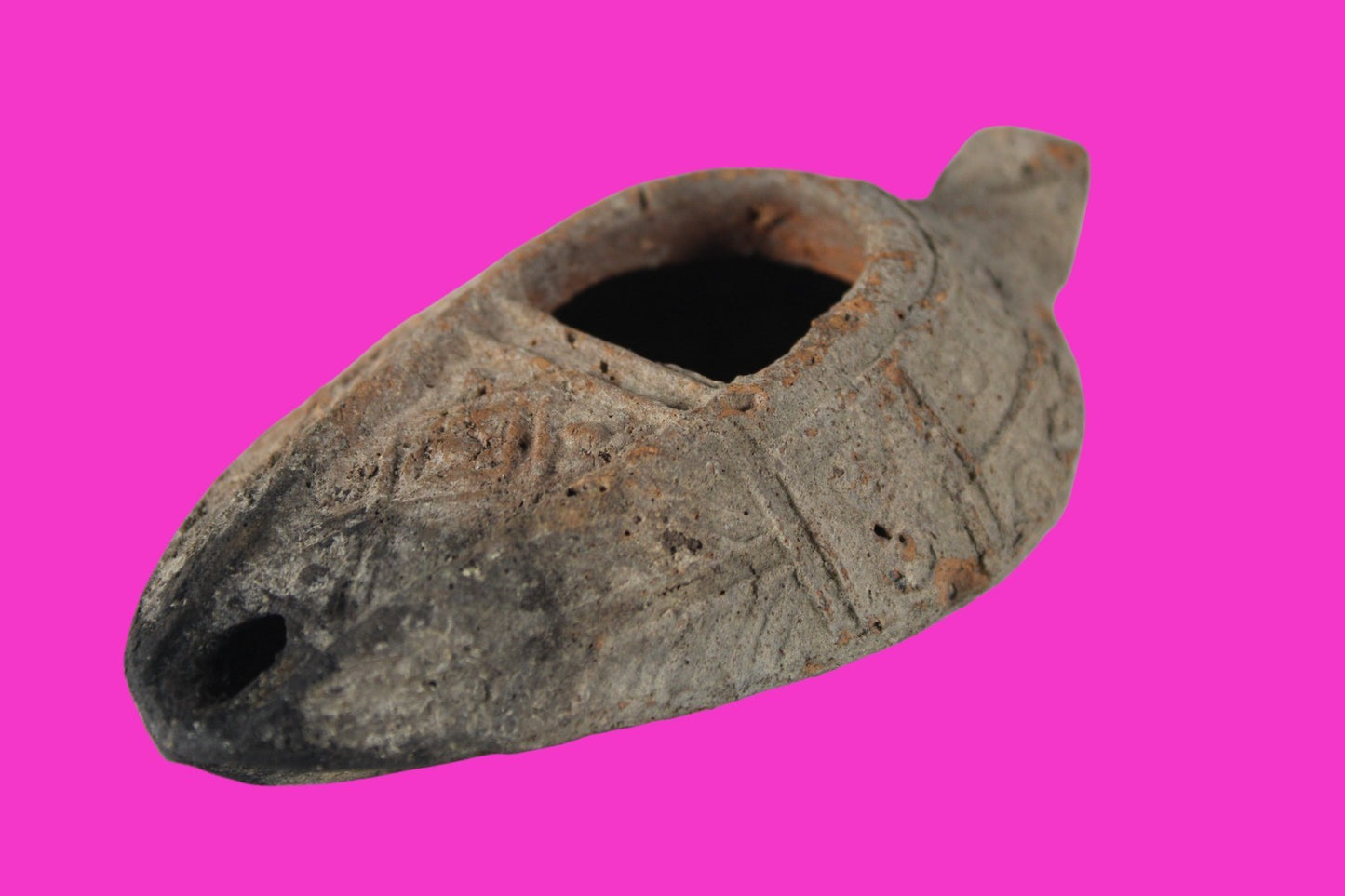 Oil Lamp Holy Land Ancient Artifact Jesus Christ Home Israel 300-600 AD COA 125