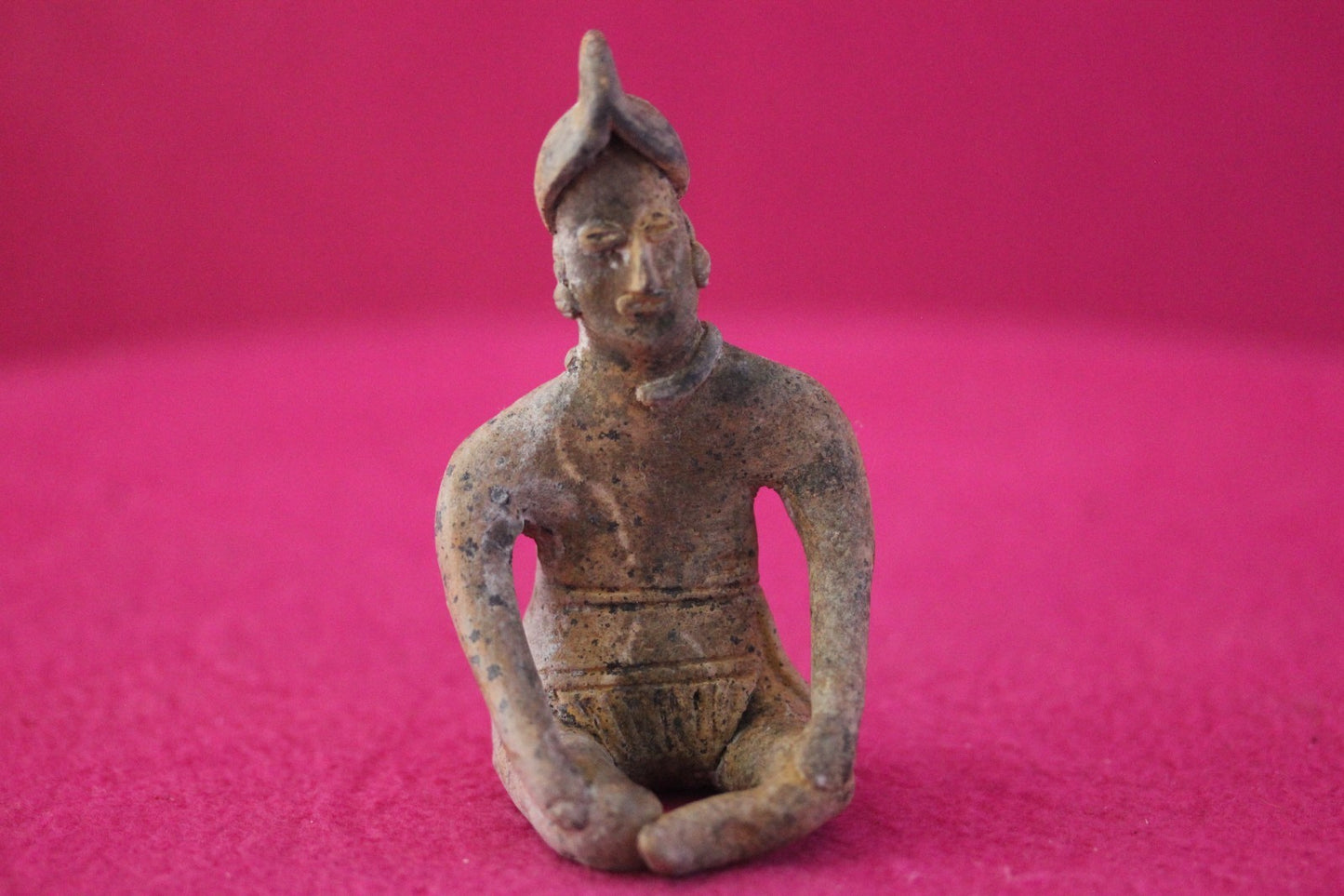 Authentic Pre Columbian Artifact Male Seated Tomb Figure Colima Mexico COA 192