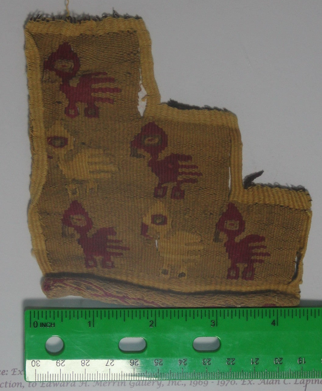 Pre Columbian Artifact Authentic Frameable Textile Border Chancay Peru COA 23