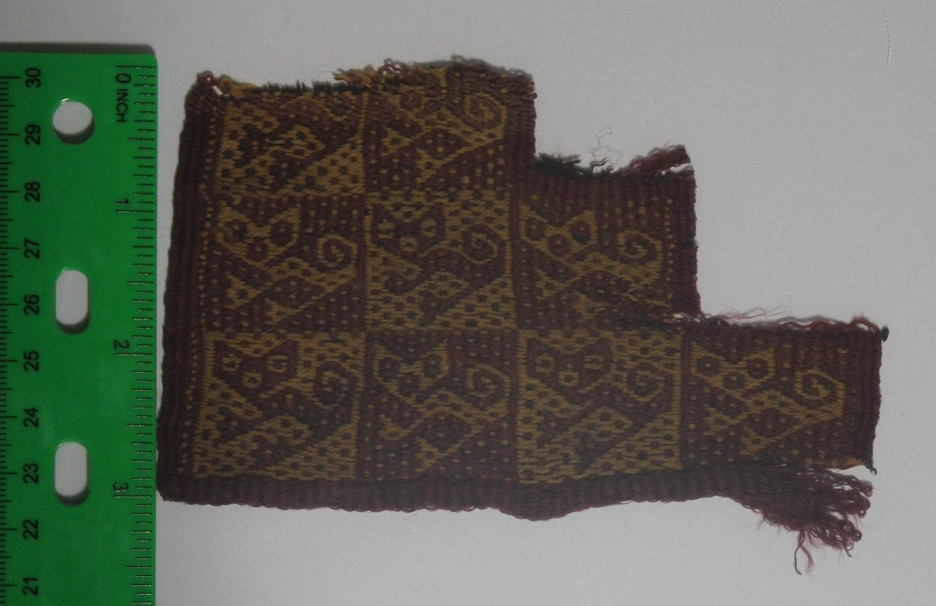 Pre Columbian Artifact Authentic Frameable Textile Border Chancay Peru COA 22
