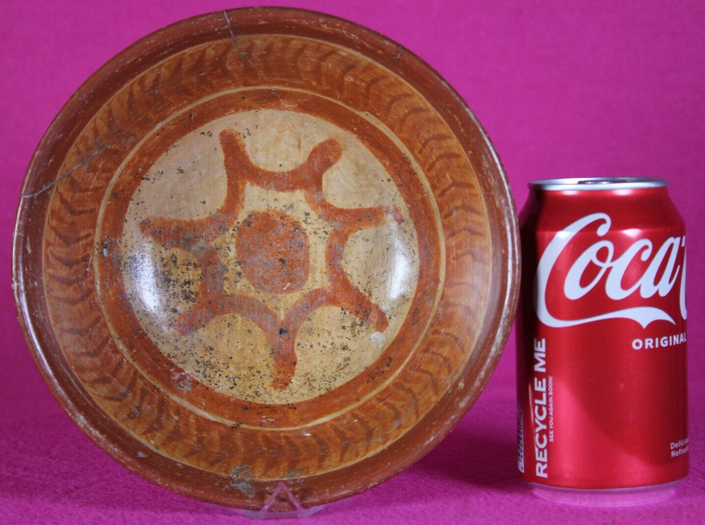 Authentic Pre Columbian Artifact Mayan Decorated Bowl 250-900 AD Yucatan T12