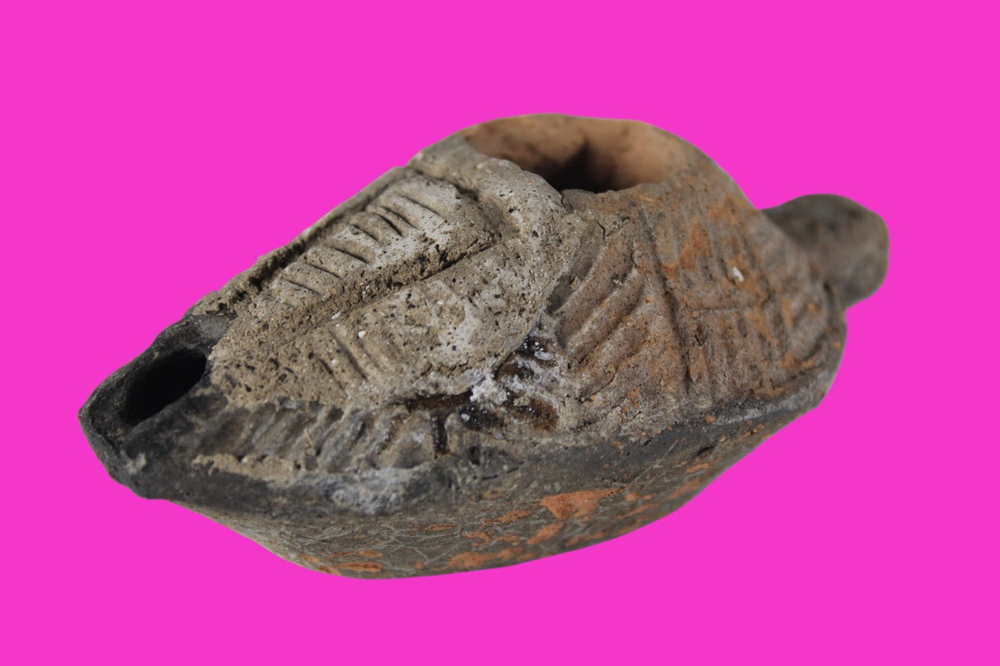 Oil Lamp Holy Land Ancient Artifact Jesus Christ Home Israel 300-600 AD COA 124