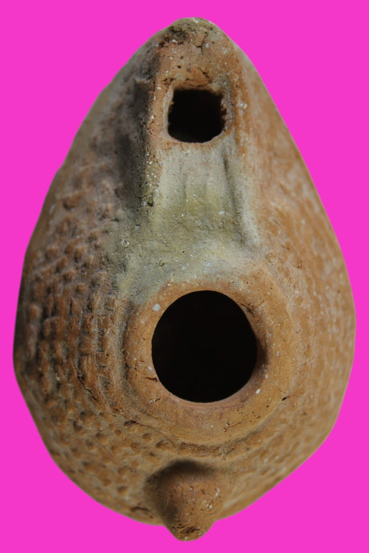 Ancient Holy Land Oil Lamp Artifact Jesus Christ Homeland 100 - 400 AD COA L01