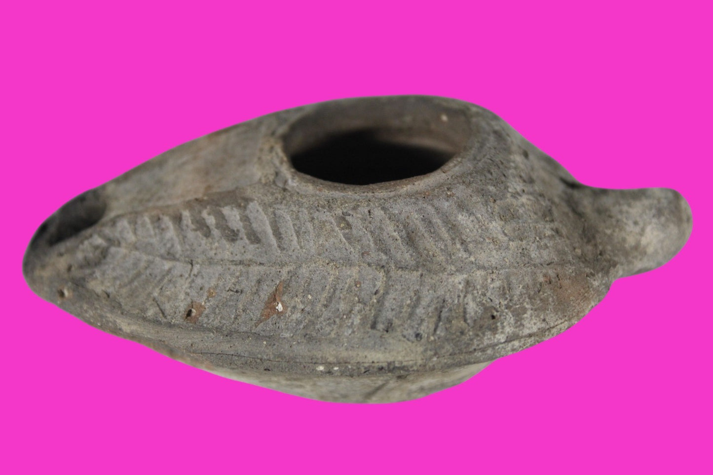 Oil Lamp Holy Land Ancient Artifact Jesus Christ Home Israel 300-600 AD COA 92