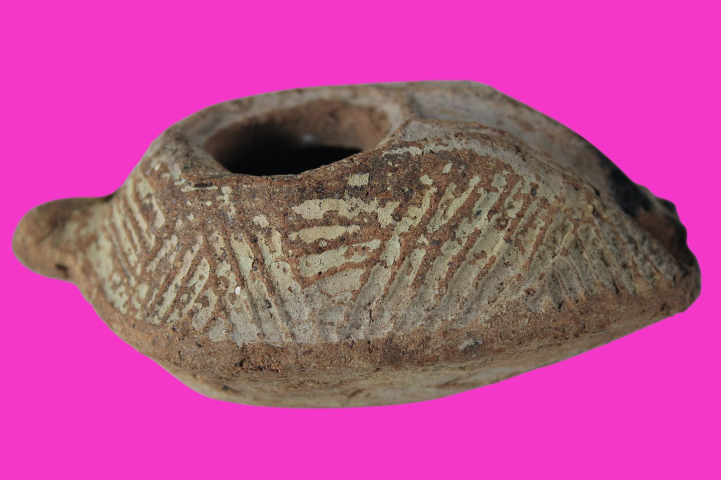 Oil Lamp Holy Land Ancient Artifact Jesus Christ Home Israel 300-600 AD COA 127