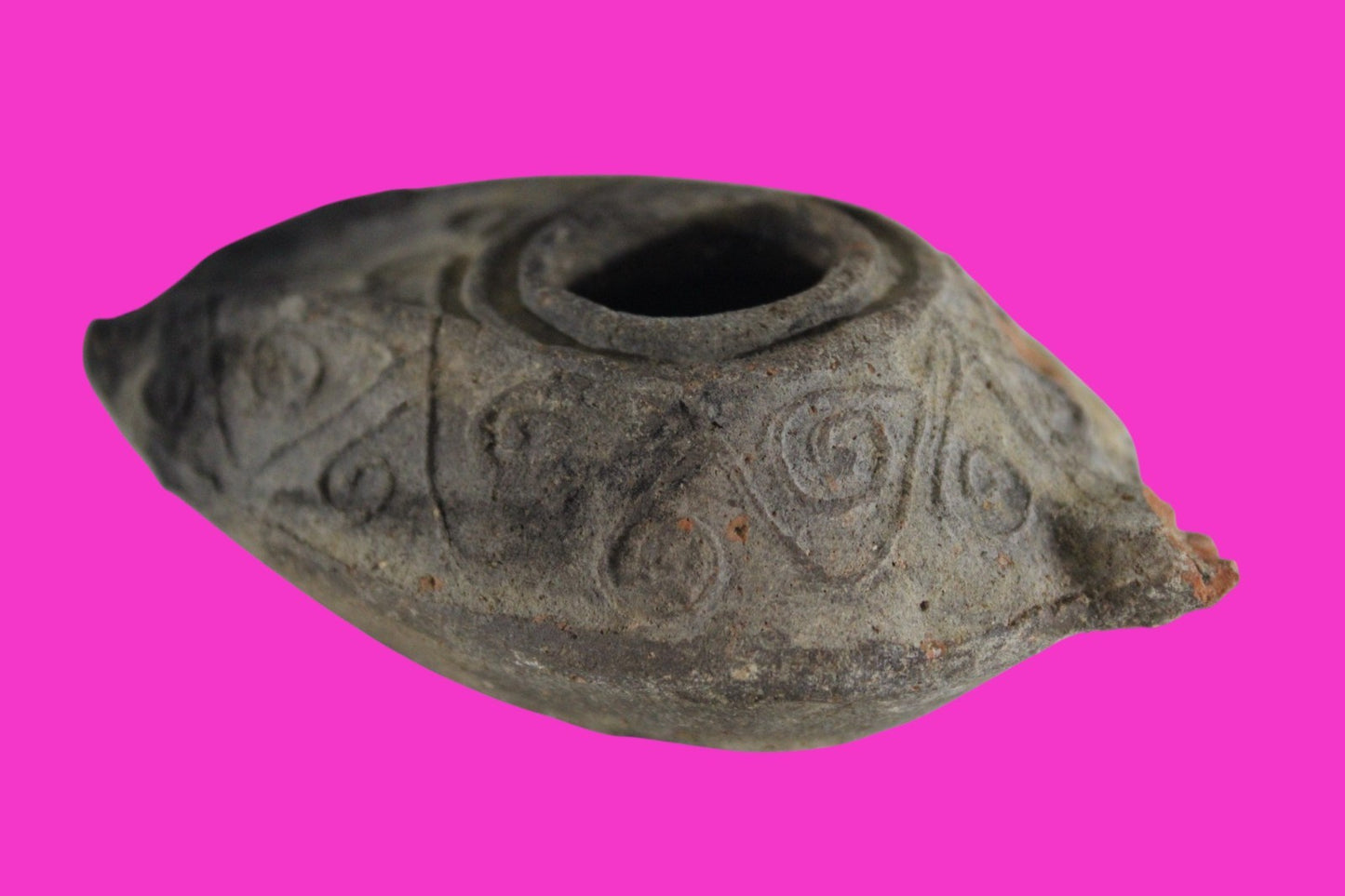 Oil Lamp Holy Land Ancient Artifact Jesus Christ Home Israel 300-600 AD COA 80