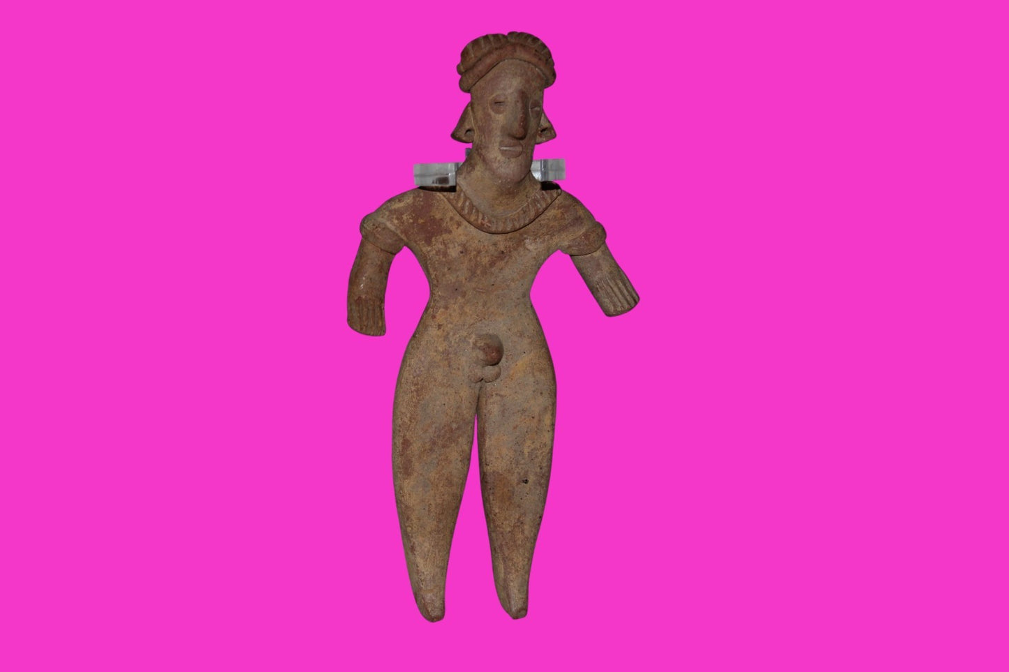 Pre Columbian Artifact 6 in Male Shaft Tomb Figure Colima Mexico 100BC COA 273