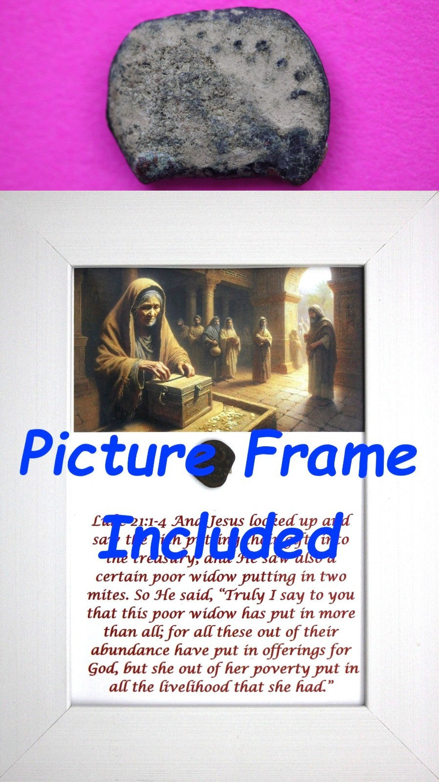 Widows Mite Coin Holy Land Artifact Free Display Frame Jesus Christ Lifetime 106