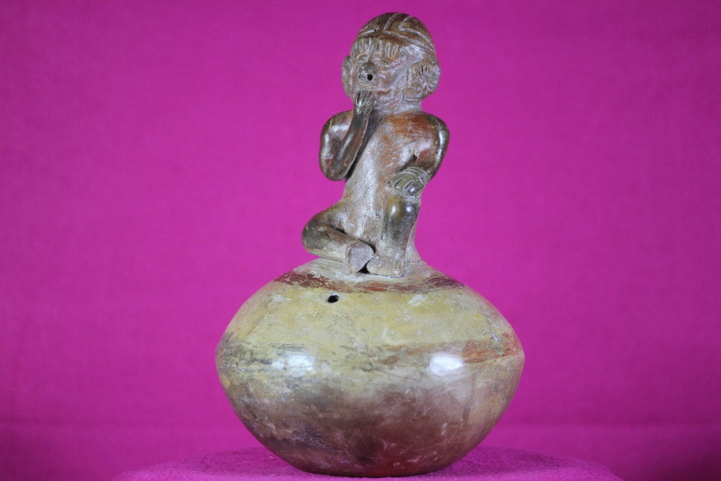 Authentic Pre Columbian Artifact Vicus Figure Jar Pottery 250 BC-600 AD COA J15