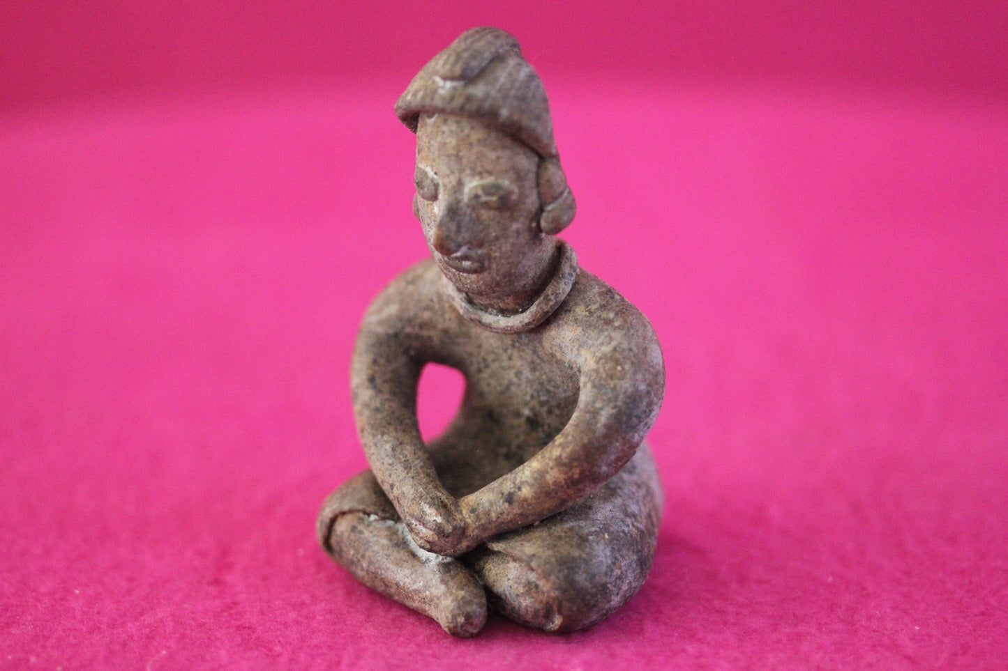 Authentic Pre Columbian Artifact Male Seated Tomb Figure Colima Mexico COA 193