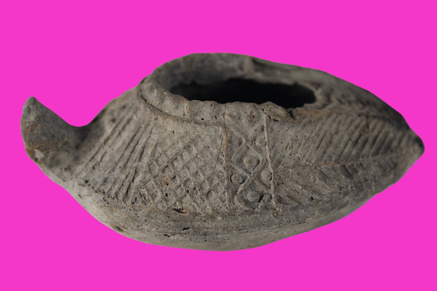 Oil Lamp Holy Land Ancient Artifact Jesus Christ Home Israel 300-600 AD COA 128