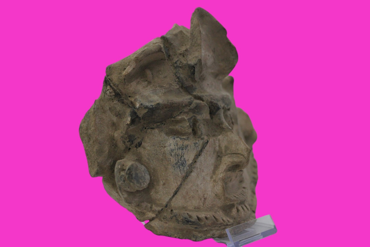 Pre Columbian Artifact Authentic Big Face Ornament Colima Mexico 200 BC COA J104