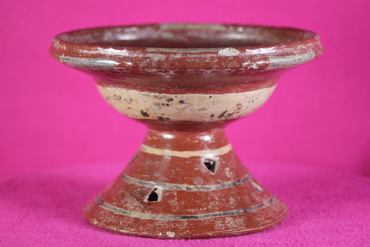 Authentic Pre Columbian Artifact Pedestal Bowl Chupicuaro Arte Primitivo COA T62