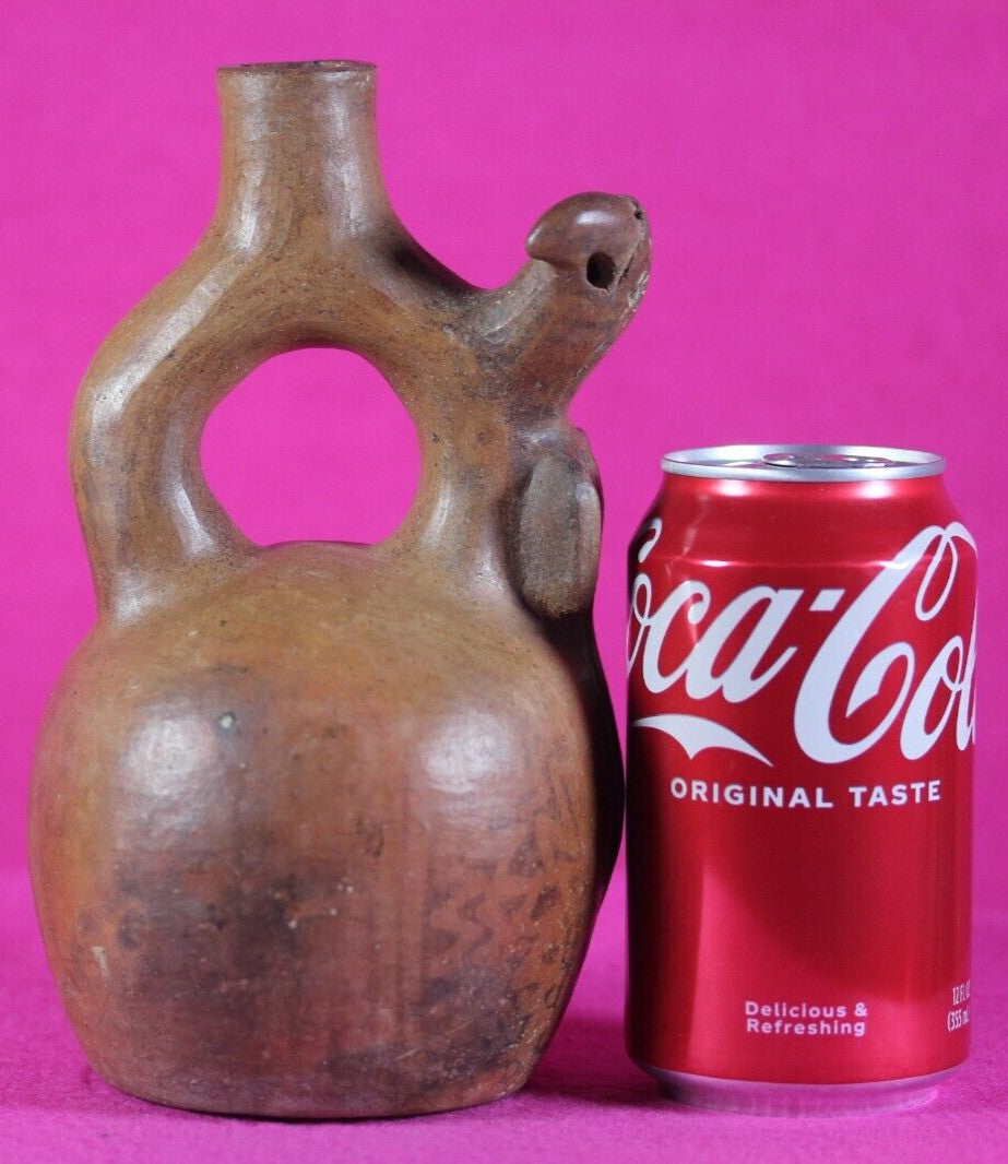 Pre Columbian Authentic Artifact Stirrup Vessel Vicus Peru 500 BC-300 AD COA J03