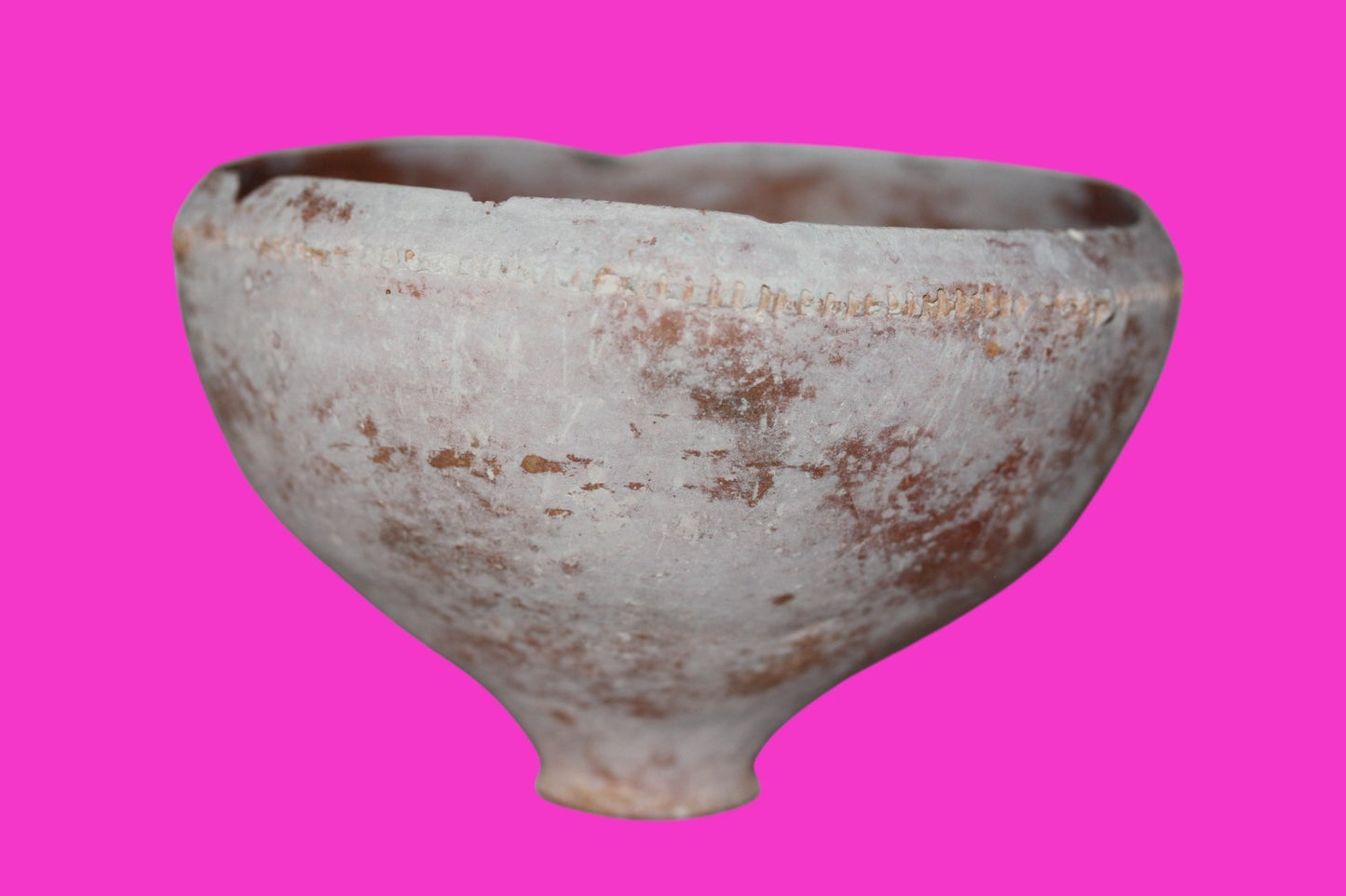 Ancient Holy Land Bowl Artifact From Time of Jesus Christ 100BC-200AD COA J135