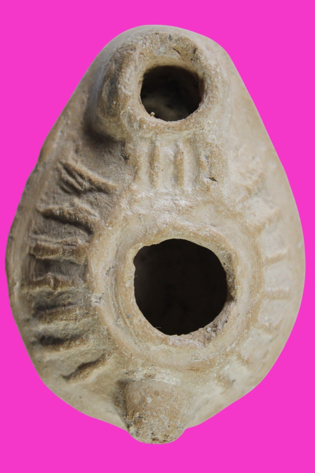 Ancient Holy Land Oil Lamp Artifact Jesus Christ Homeland 100 - 400 AD COA L12