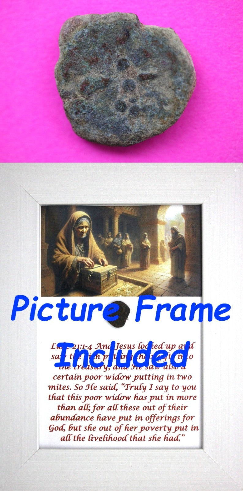 Widows Mite Coin Holy Land Artifact Free Display Frame Jesus Christ Lifetime 93