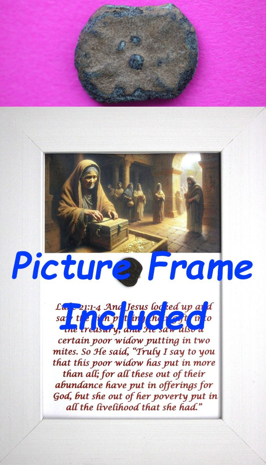 Widows Mite Coin Holy Land Artifact Free Display Frame Jesus Christ Lifetime 197
