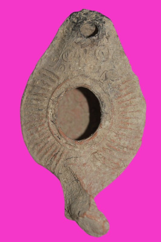 Ancient Holy Land Oil Lamp Artifact Hesus Christ Homeland 100-400 AD COA J108