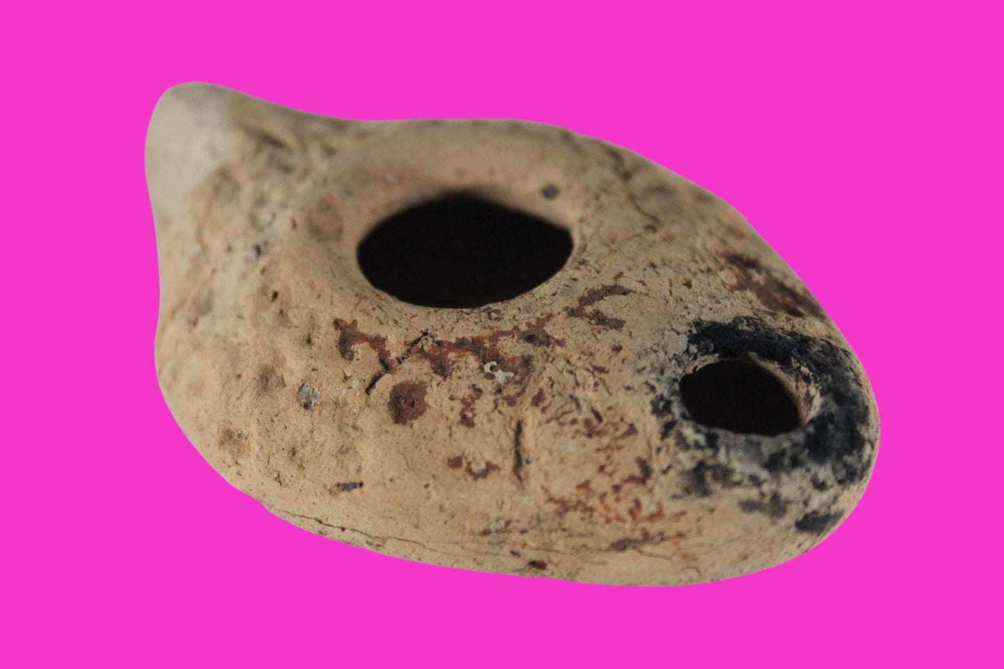 Ancient Holy Land Oil Lamp Artifact Land of Jesus Christ 100 BC-200 AD COA J146