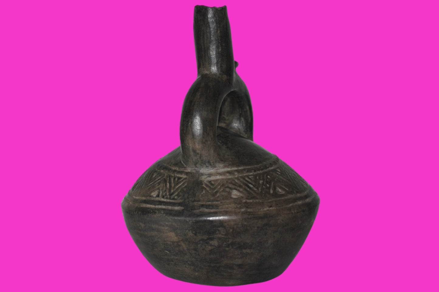 Pre Columbian Artifact Authentic Chimu Stirrup Vessel 900-1400 AD Peru COA 221