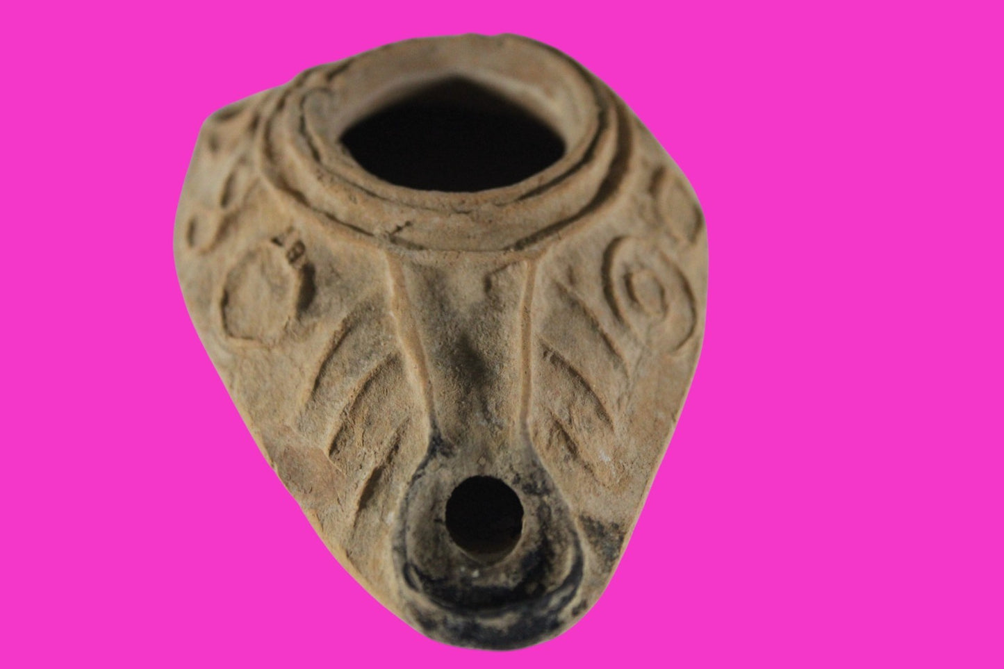 Ancient Holy Land Big Oil Lamp Artifact Home of Jesus Christ 200-500 AD COA J153