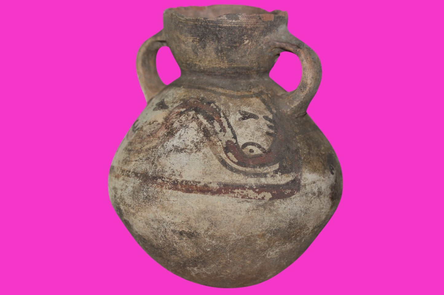 Pre Columbian Authentic Artifact Snake Jug Chancay Peru 1200 -1450 AD COA J103