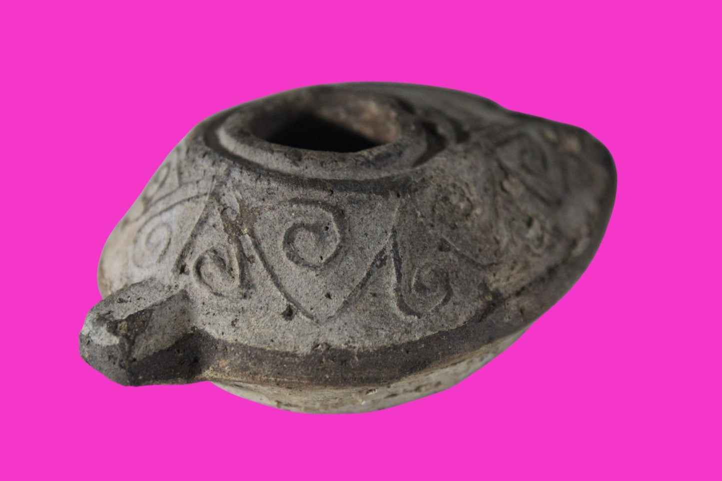 Oil Lamp Holy Land Ancient Artifact Jesus Christ Home Israel 300-600 AD COA 71