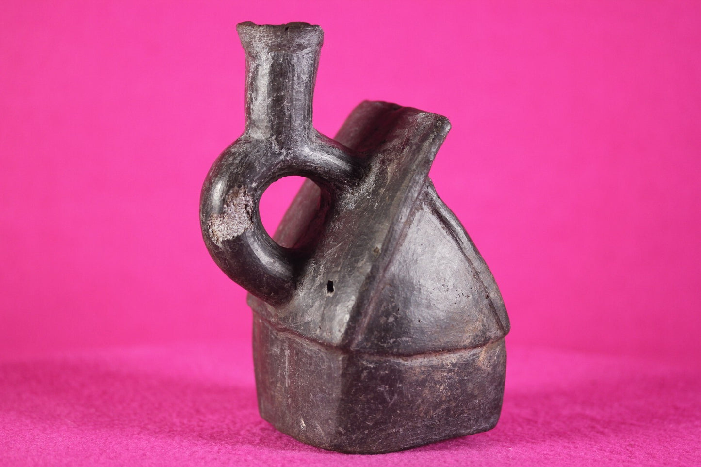 Pre Columbian Authentic Artifact House Stirrup Vessel Moche Peru COA J66