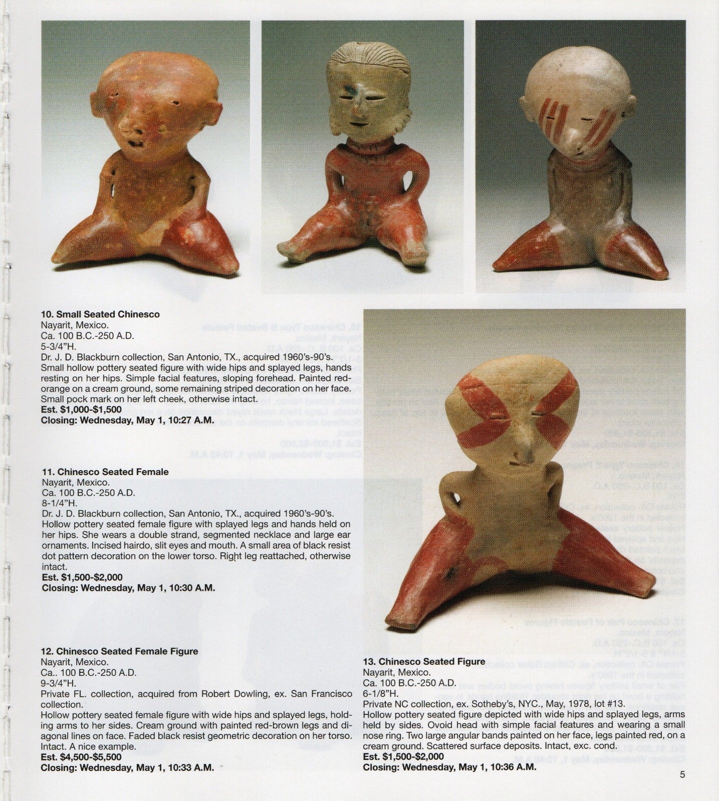 Pre Columbian Artifacts Price & Value Guide Arte Primitivo Auction Catalog #65