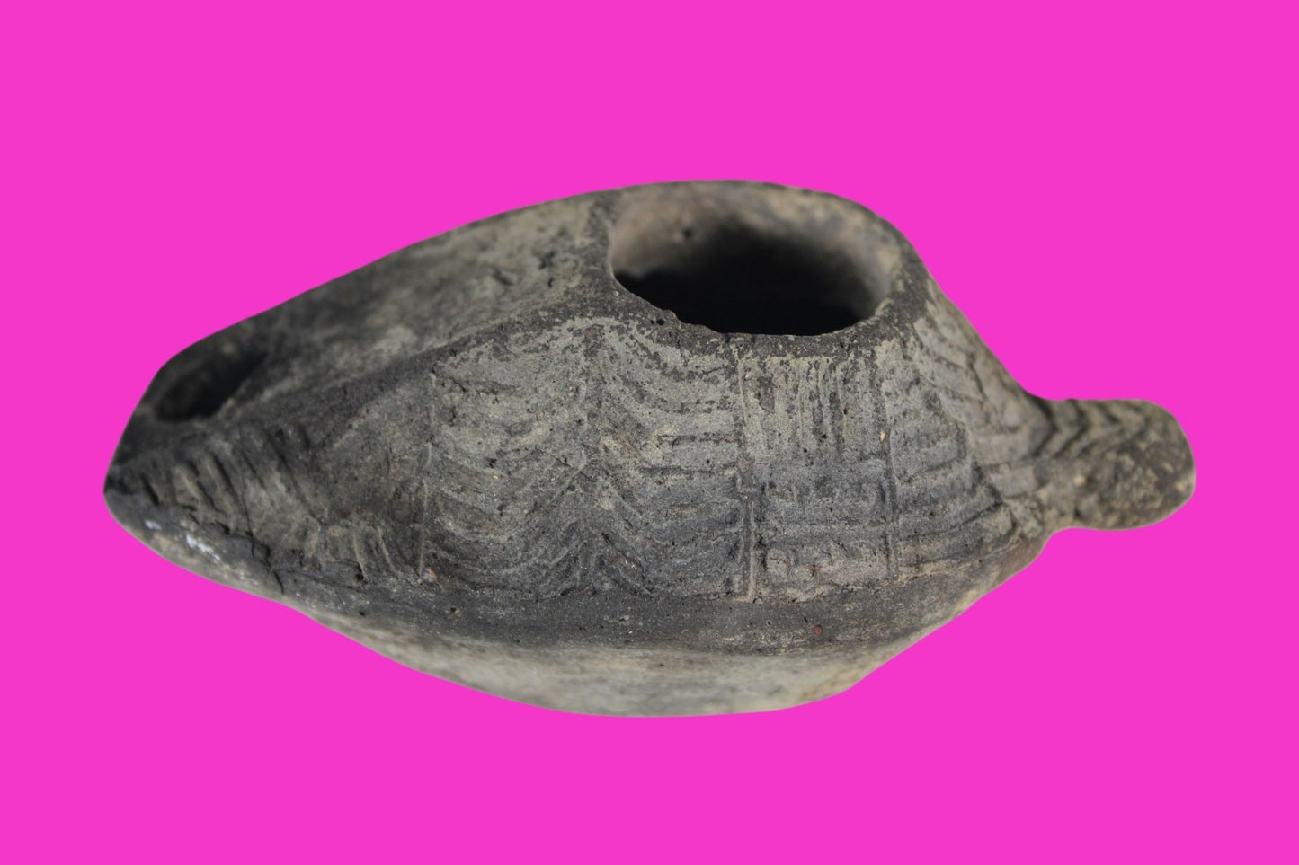 Oil Lamp Holy Land Ancient Artifact Jesus Christ Home Israel 300-600 AD COA 103