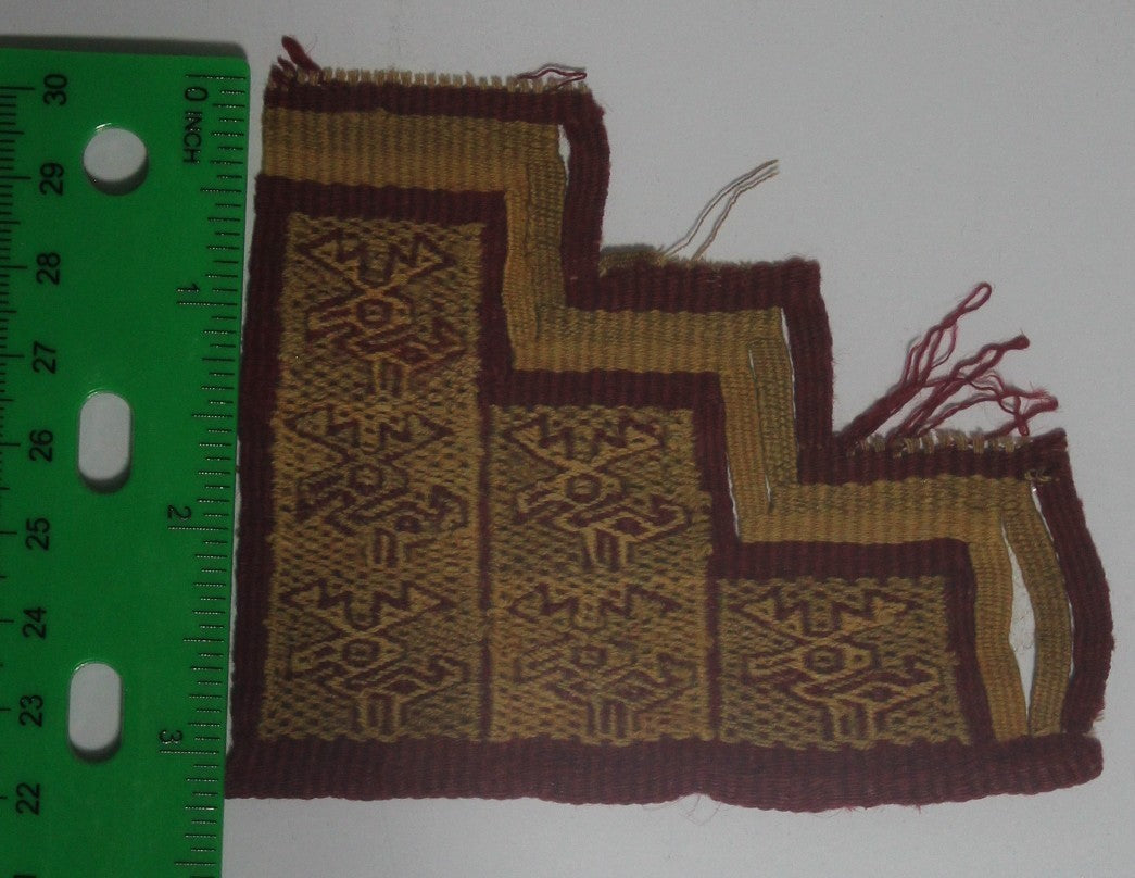 Pre Columbian Authentic Artifact Frameable Textile Border Chancay Peru COA 26