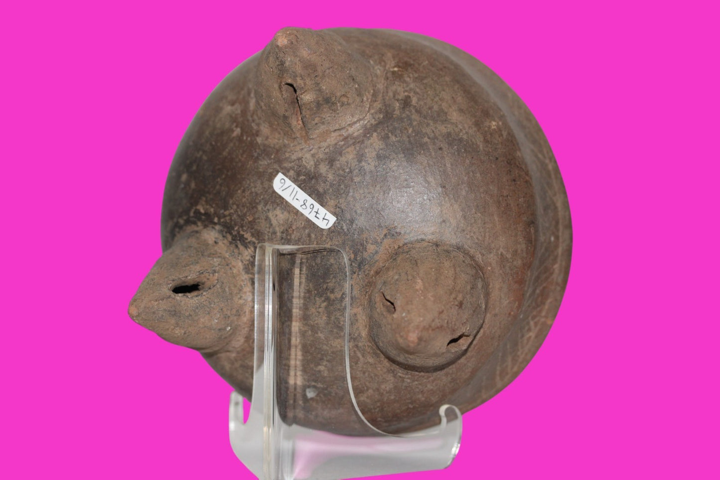 Pre Columbian Authentic Artifact Michoacan Tripod Rattle Bowl Mexico COA J16