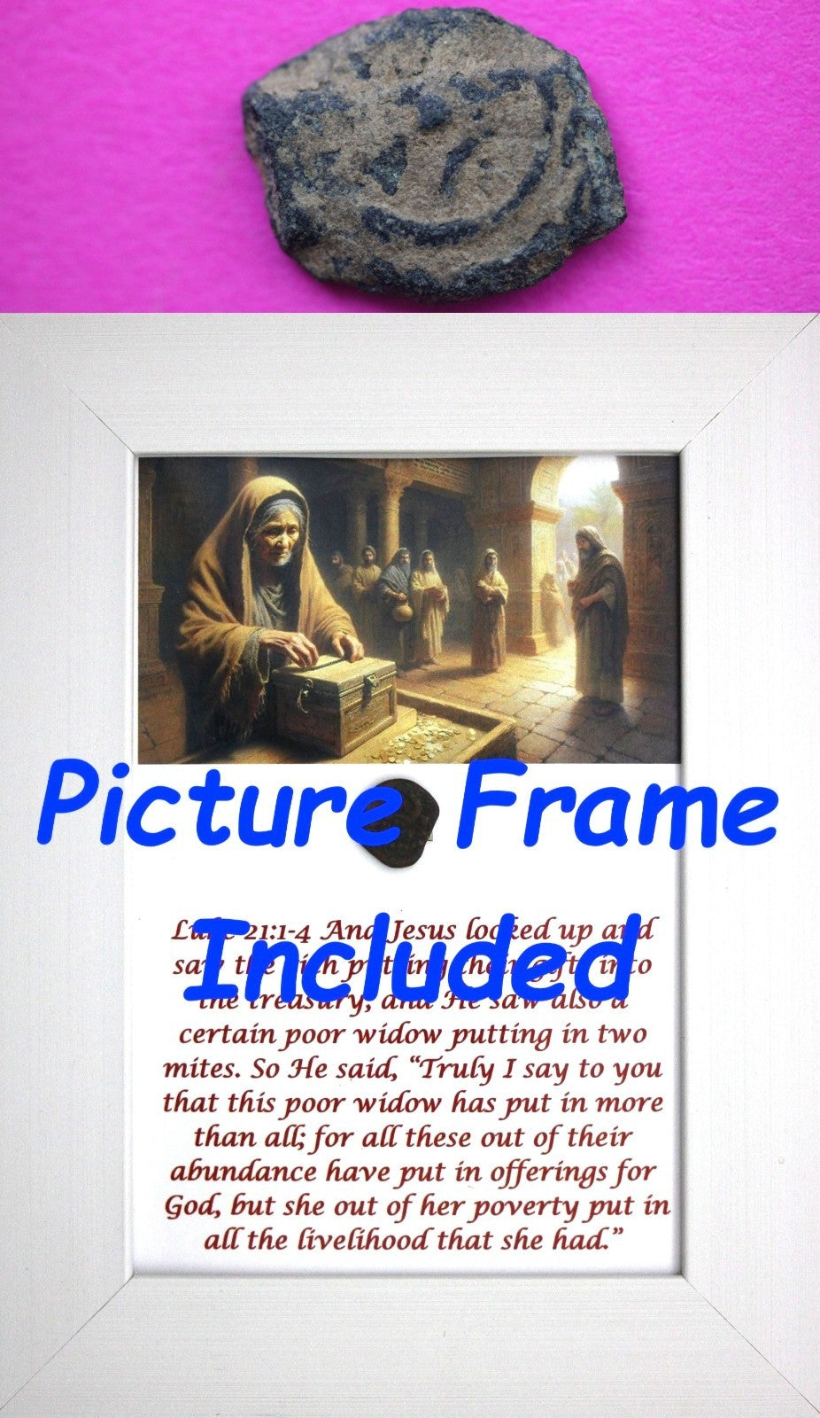 Widows Mite Coin Holy Land Artifact Free Display Frame Jesus Christ Lifetime 198