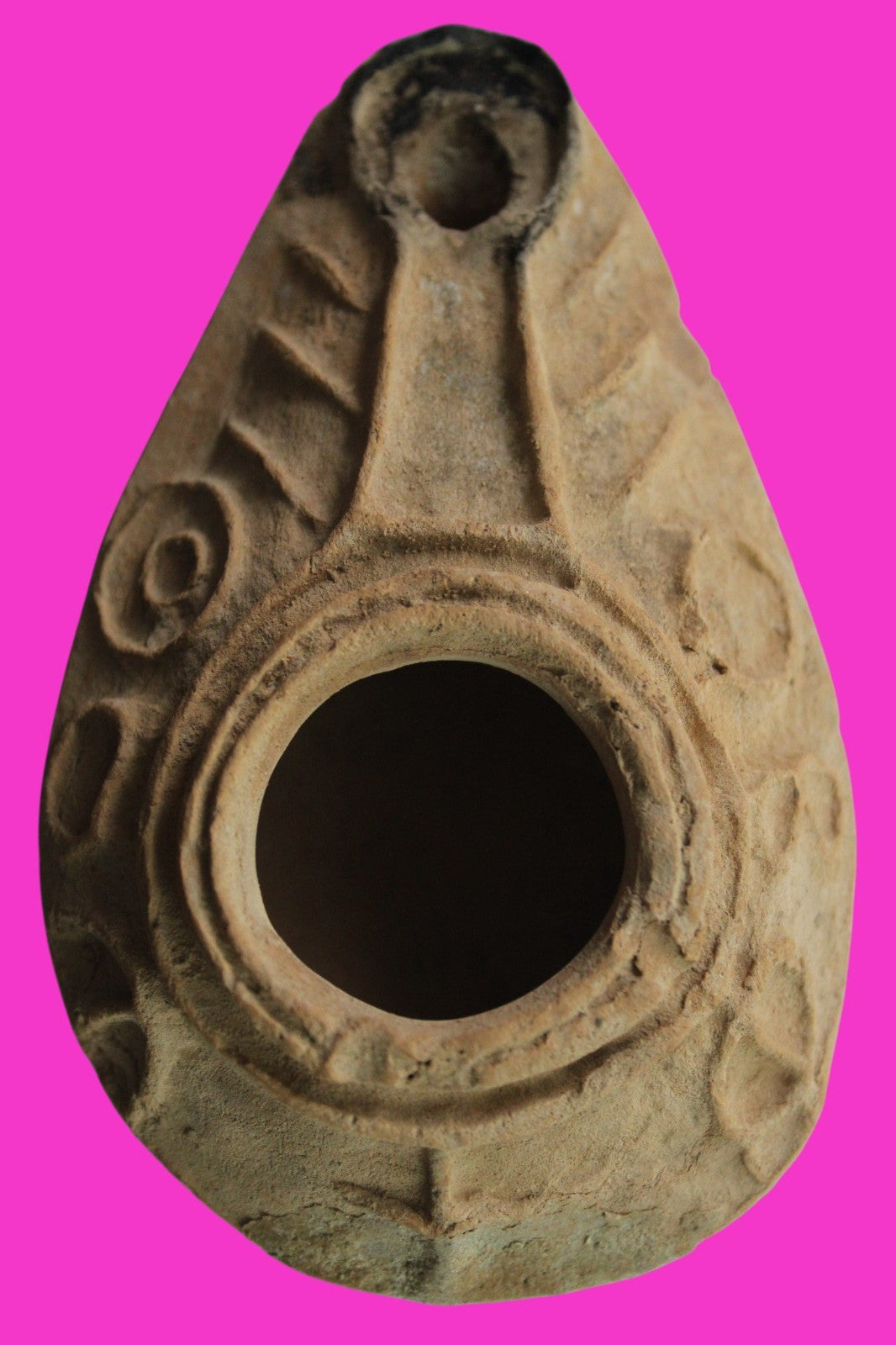 Ancient Holy Land Big Oil Lamp Artifact Home of Jesus Christ 200-500 AD COA J153
