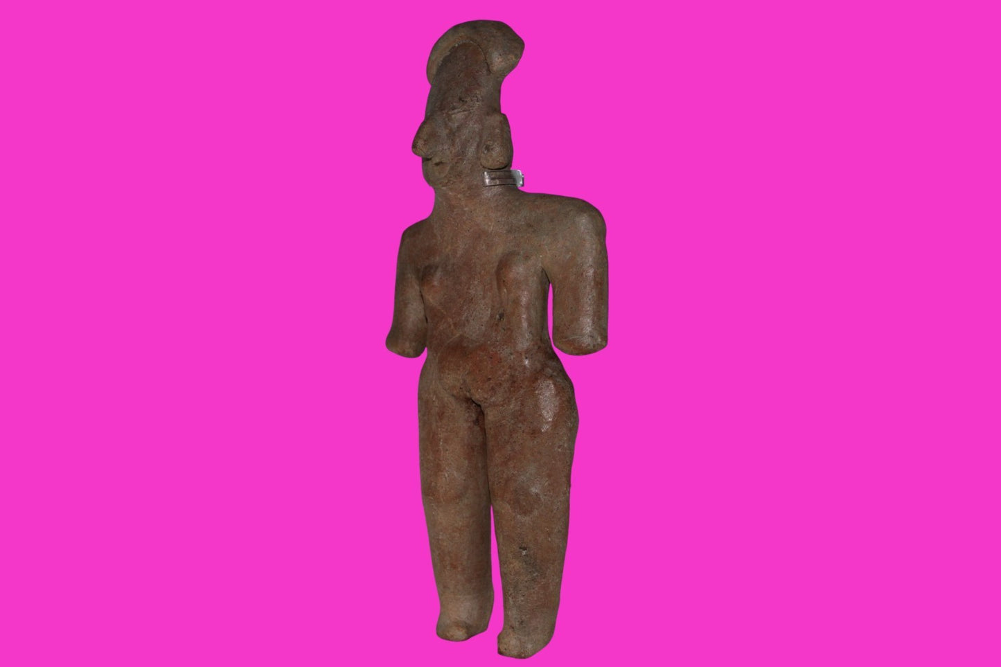 Pre Columbian Artifact Giant 10in Female Tomb Figure Colima Mexico 100BC COA 272