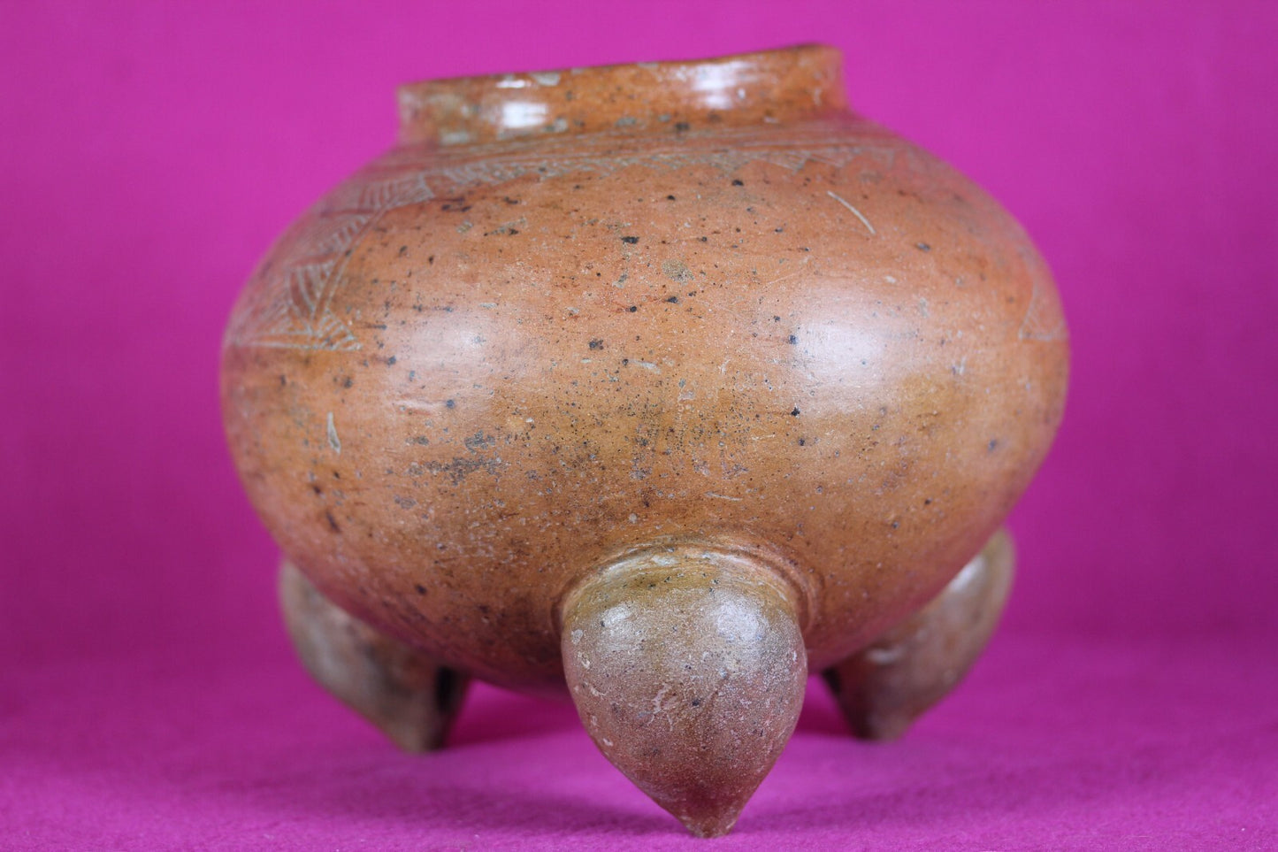 Pre Columbian Artifact Incised Tripod Bowl Nicoya 800-1200 AD Authentic COA J02