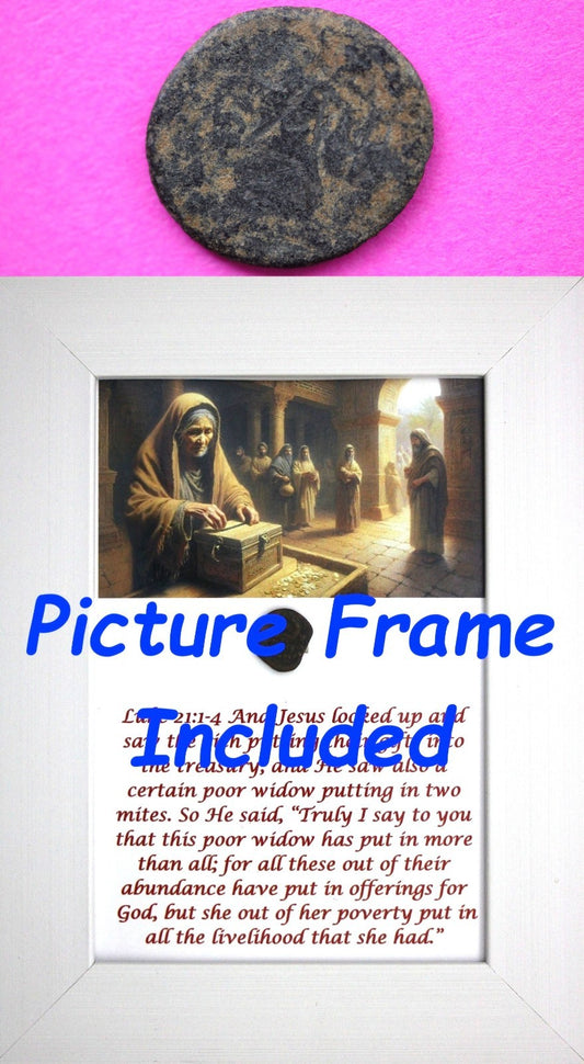 Widows Mite Coin Holy Land Artifact Free Display Frame Jesus Christ Lifetime 208