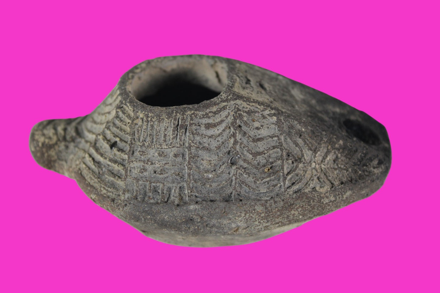 Oil Lamp Holy Land Ancient Artifact Jesus Christ Home Israel 300-600 AD COA 103